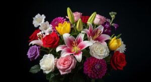 Flowers with a black background image 6