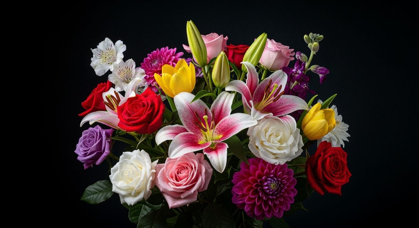 Flowers with a black background image 6