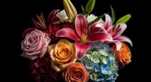 Flowers with a black background image 8