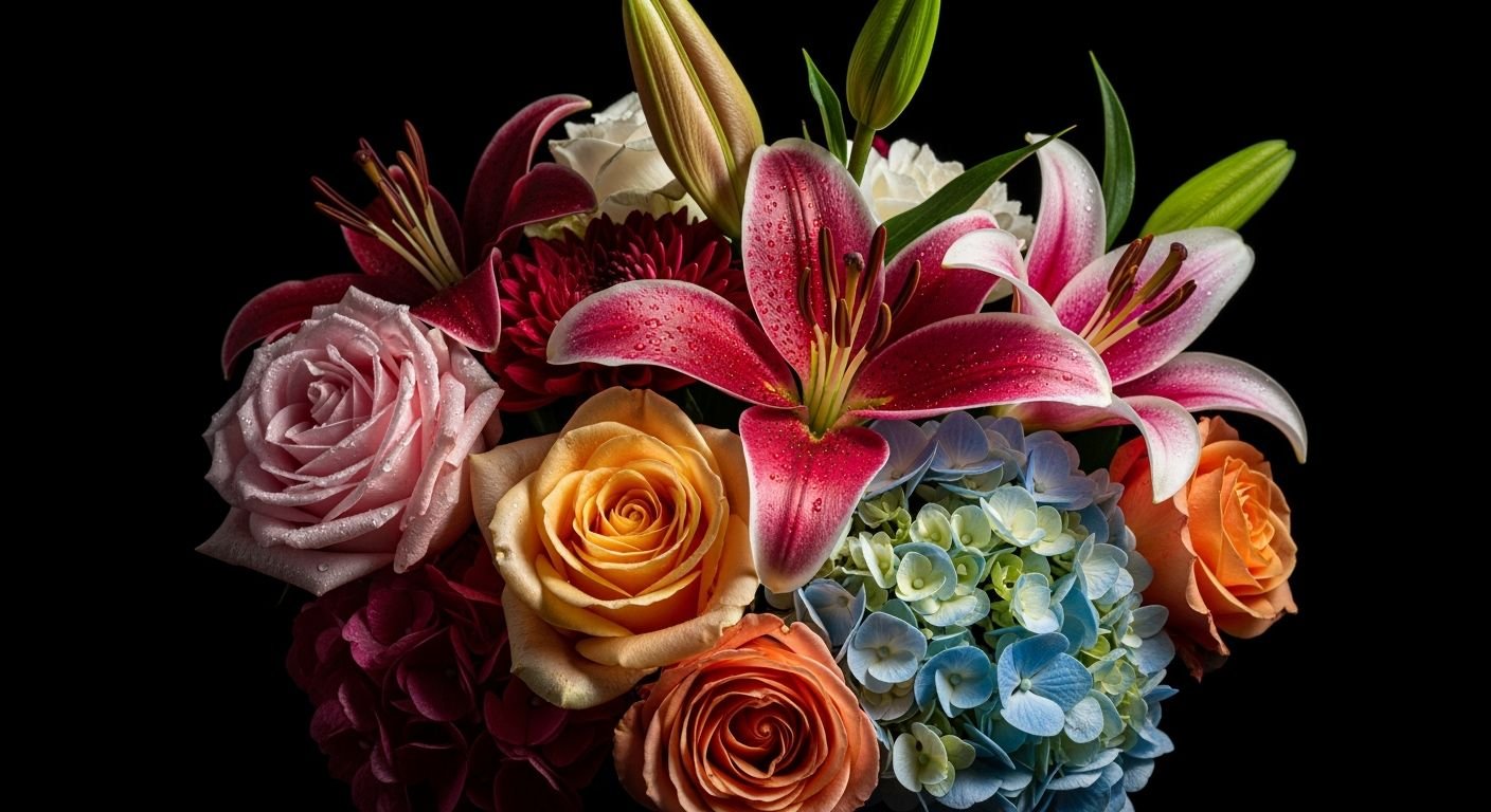 Flowers with a black background image 8