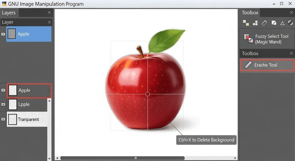 Gimp delete background image 2