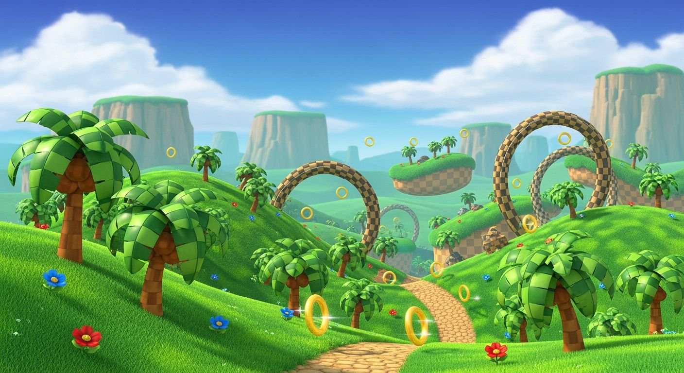 Green hill zone background image 3