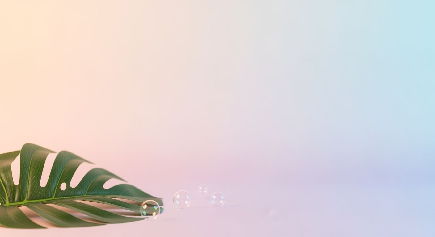 Green leaf on a pink and 12