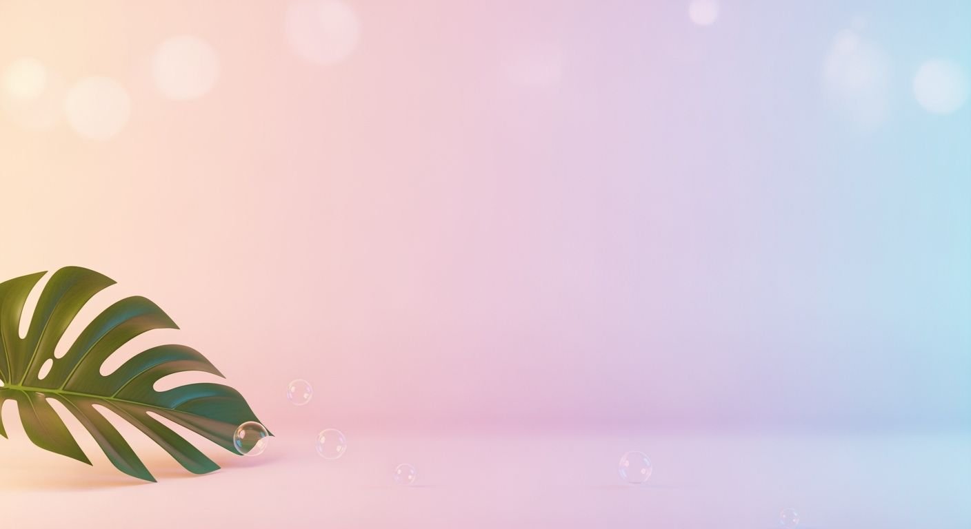 Green leaf on a pink and 13