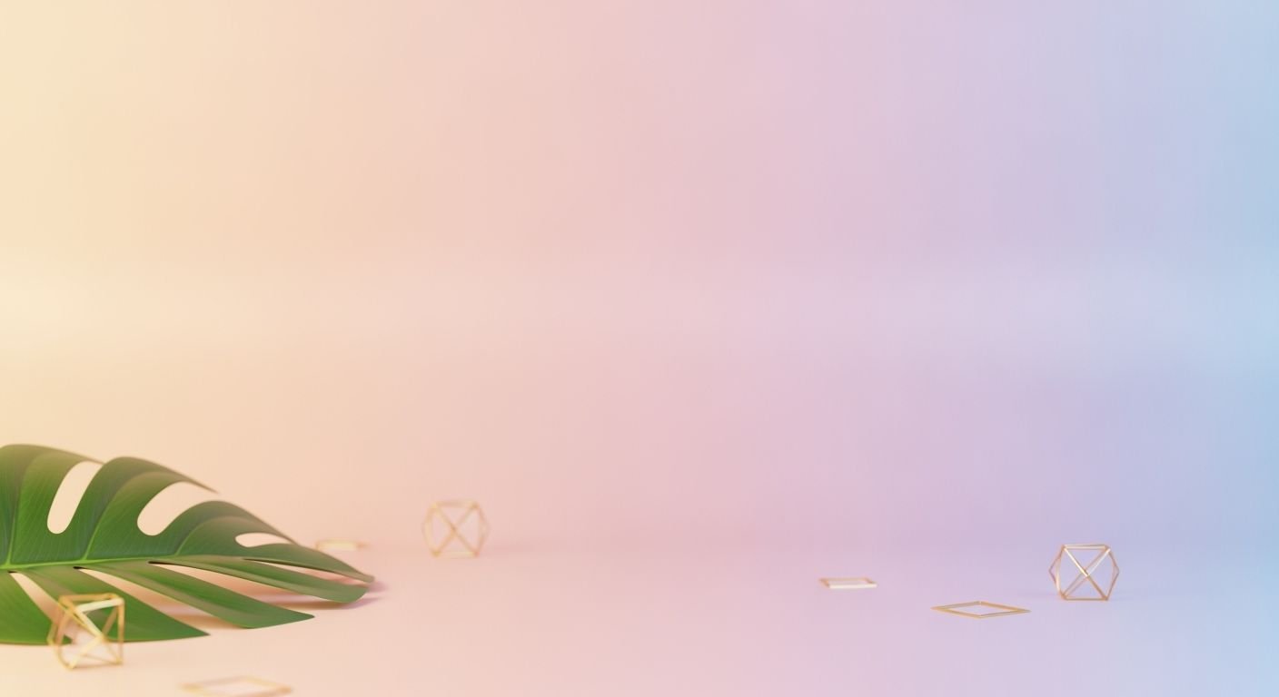 Green leaf on a pink and 9
