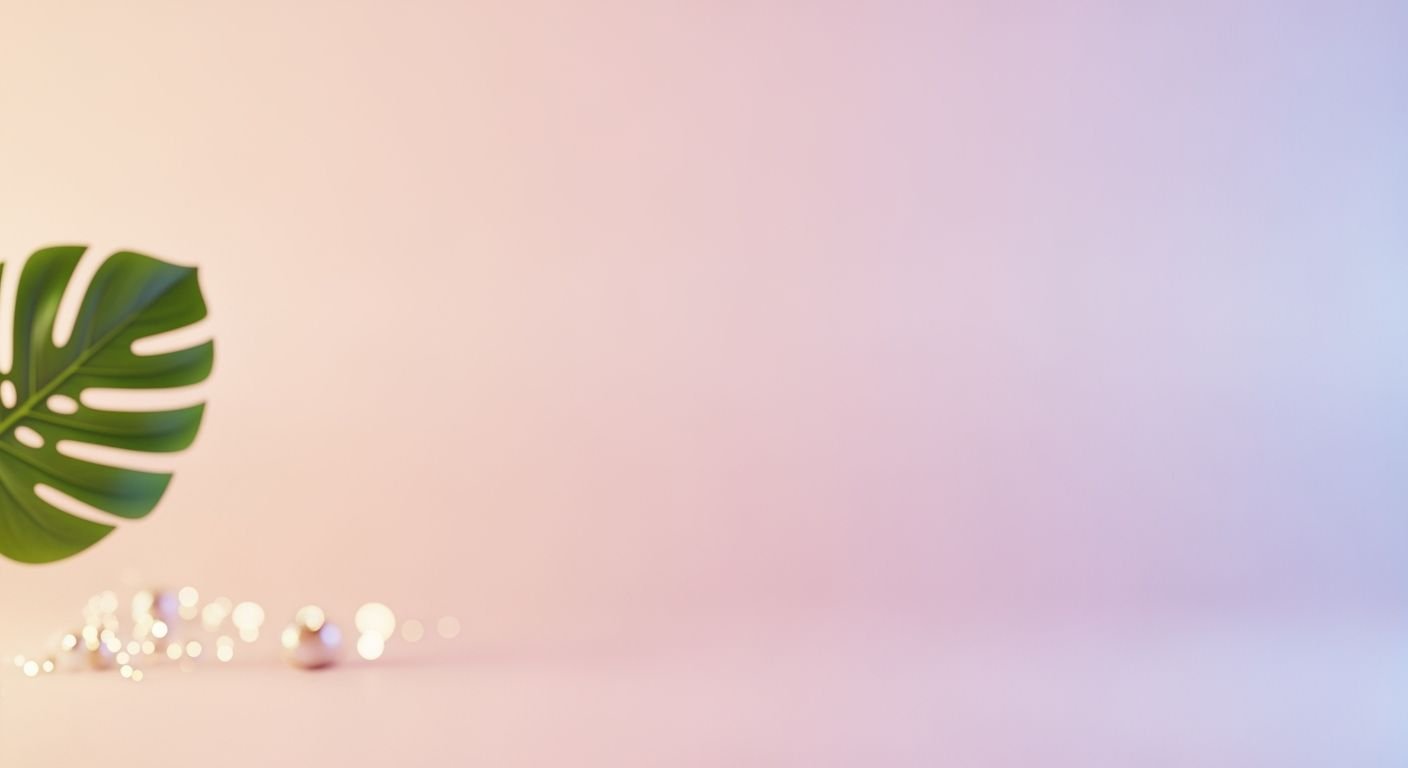 Green leaf on a pink and