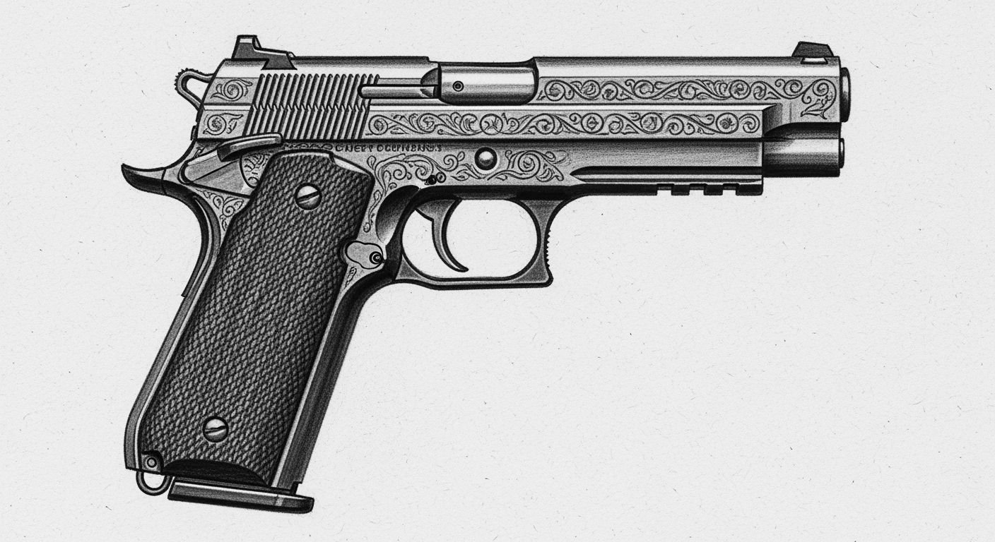 Gun with no background drawing image 2