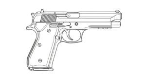 Gun with no background drawing image 4