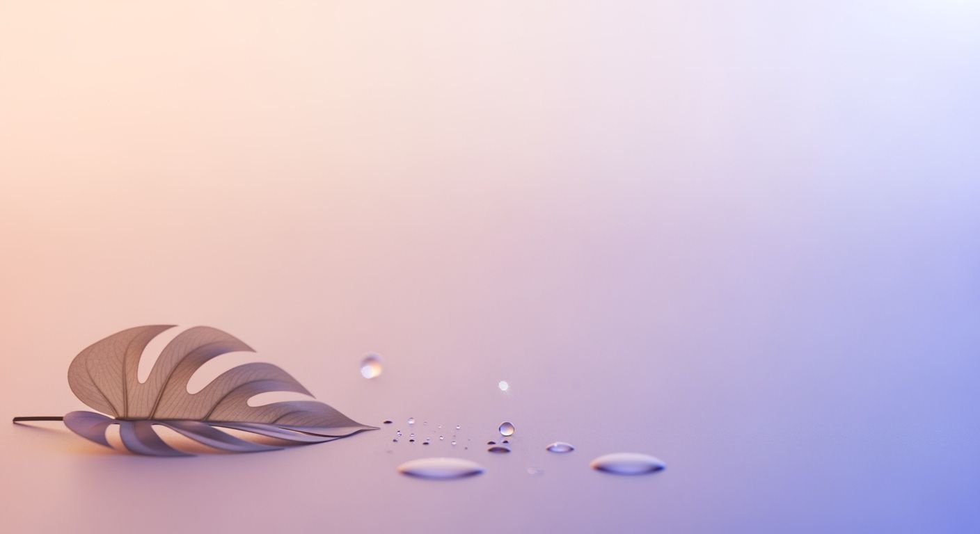 Leaf with water droplets on a
