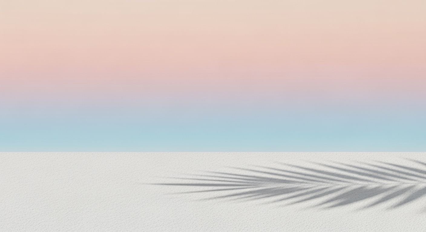 Palm tree casts a shadow on
