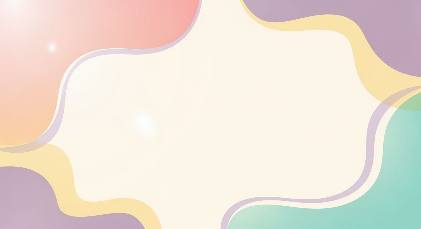 Pastel colored background with a white 3