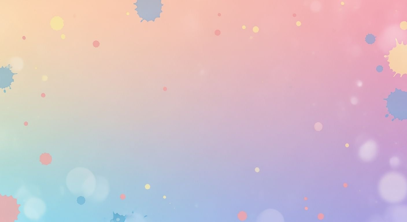 Pastel colored background with bubbles and