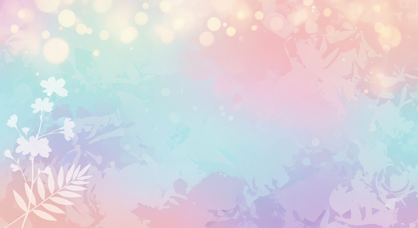 Pastel colored background with flowers and
