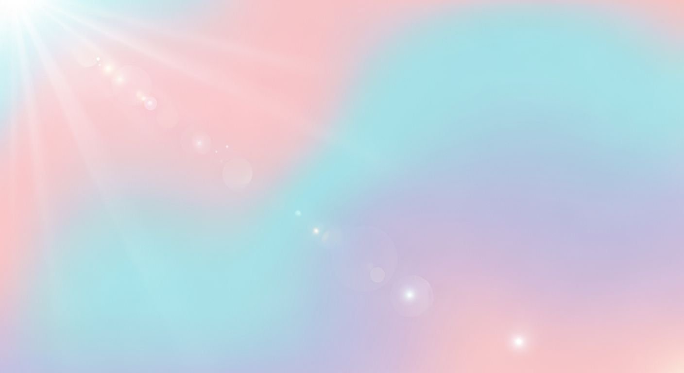Pink and blue background with a 16