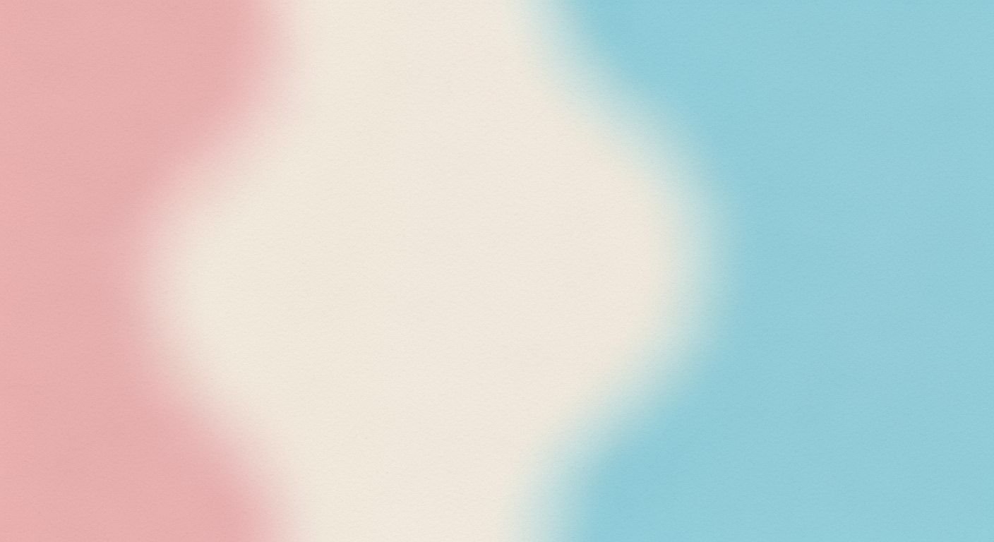 Pink and blue background with a 43