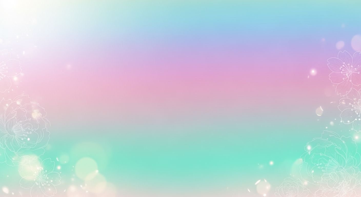 Pink and blue background with flowers 14