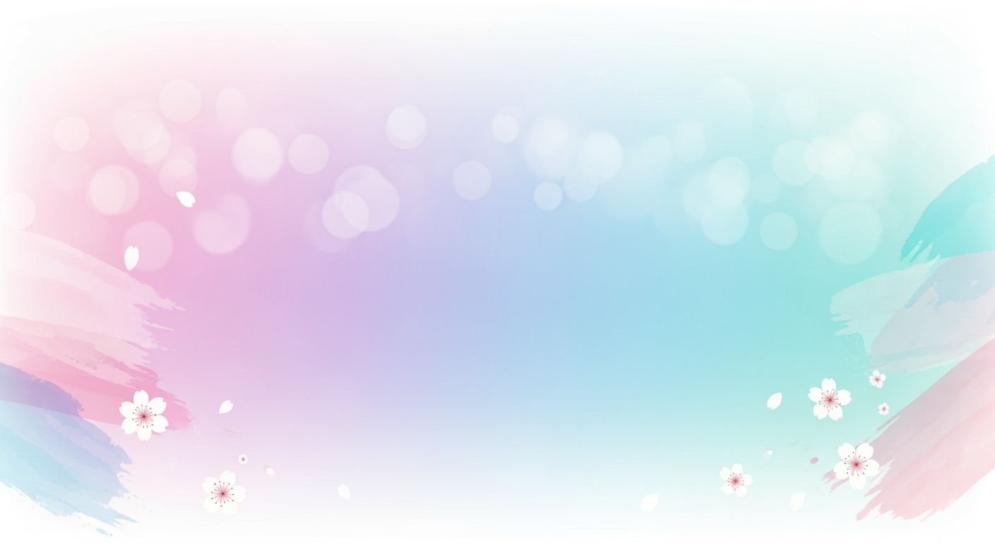 Pink and blue background with flowers 15