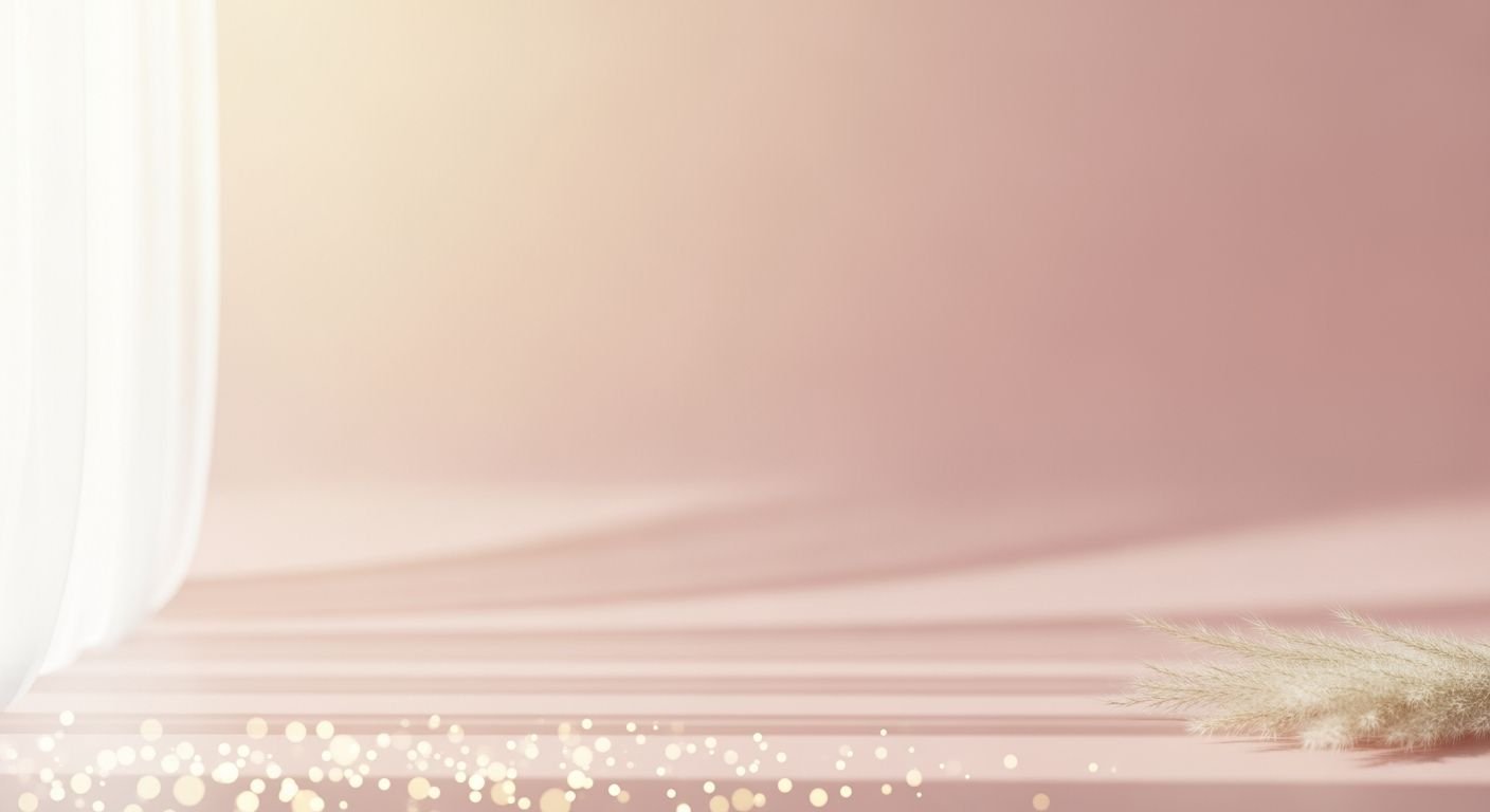 Pink and gold background with a 3