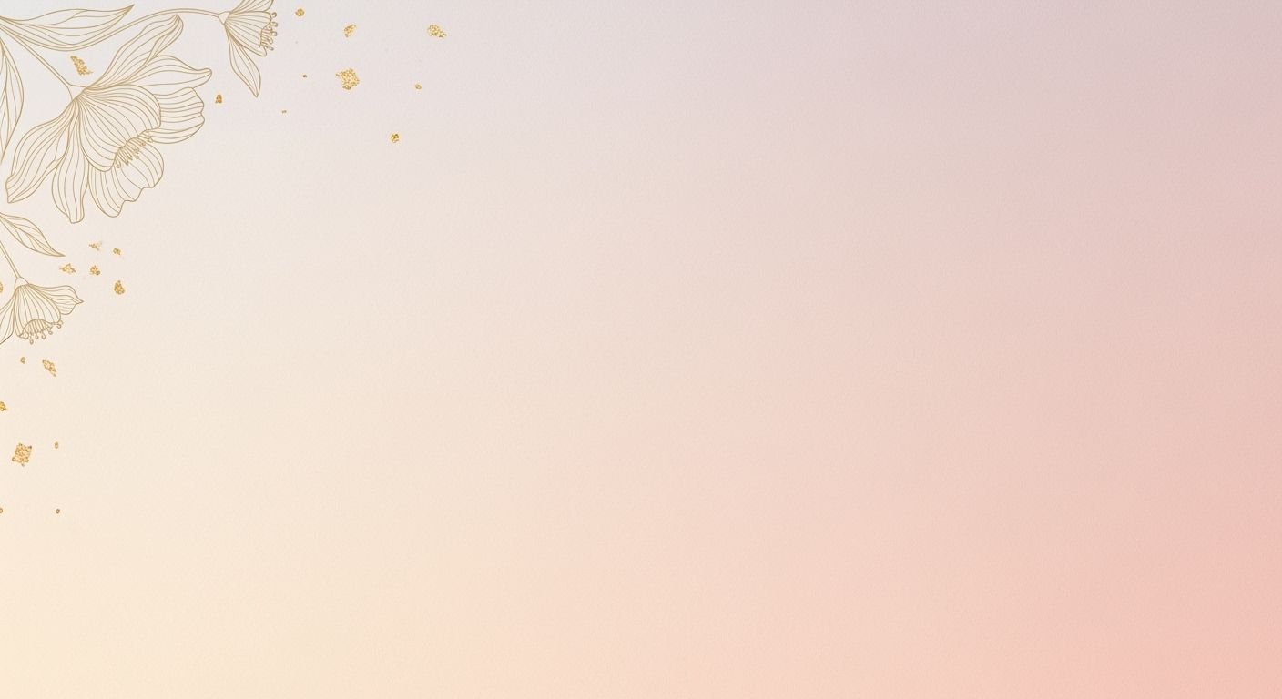Pink and gold background with flowers