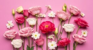 Pink background flowers image 2