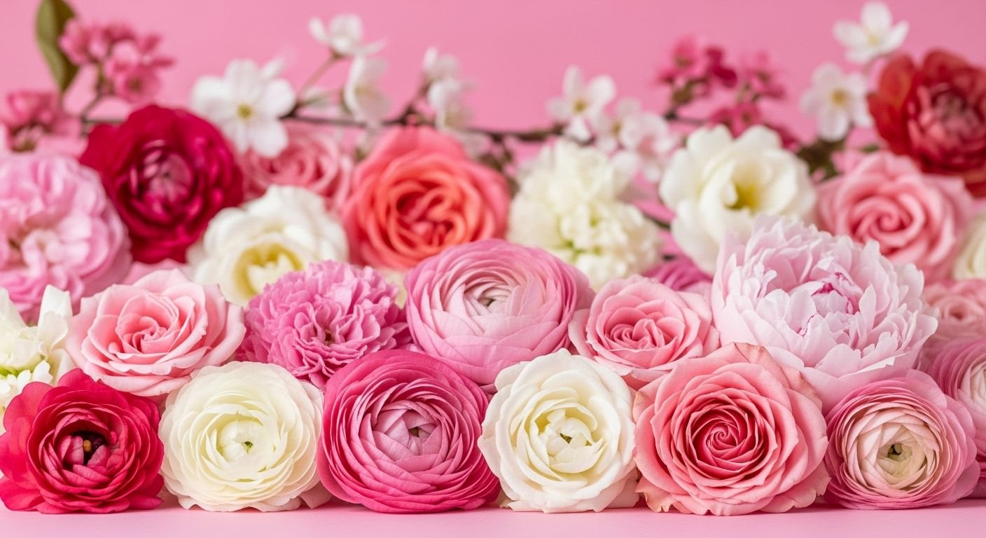 Pink background flowers image 3