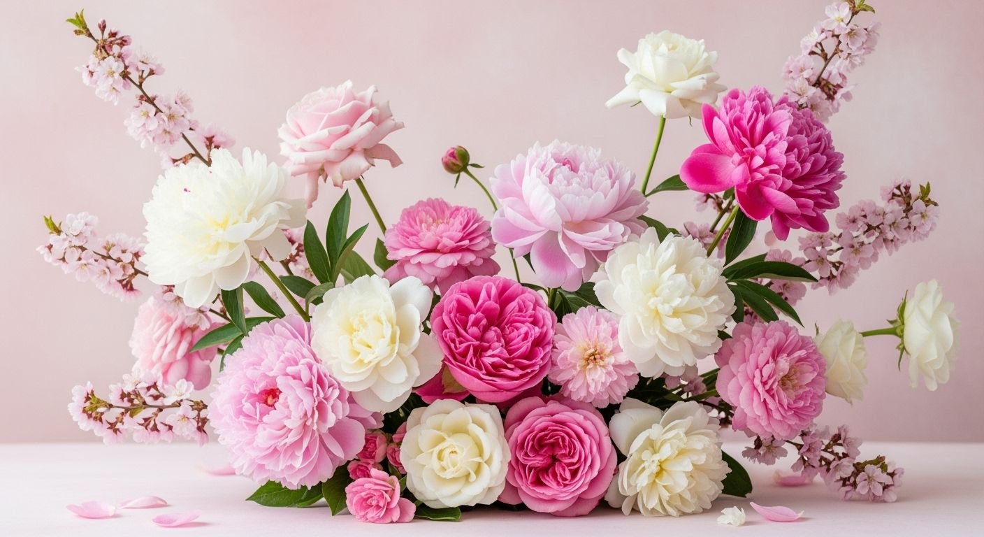Pink background flowers image 4