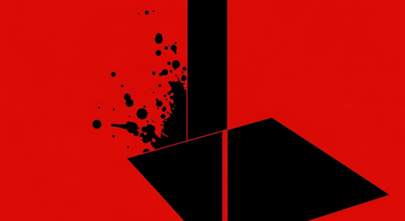 Red background with black image 4