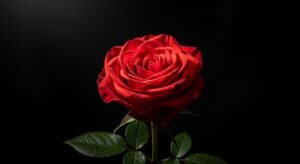 Red rose black background image