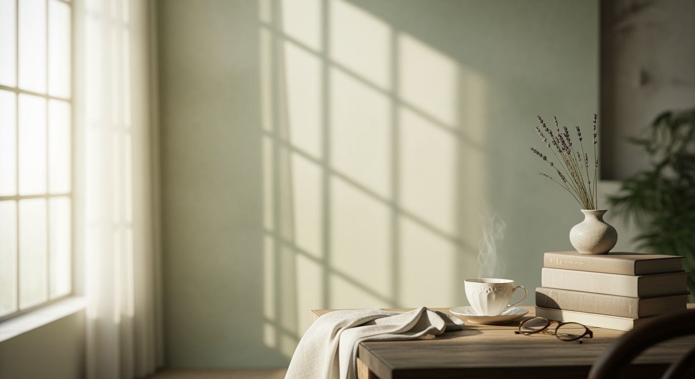 Table with a cup of coffee