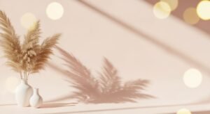 Vase filled with pampas grass sitting