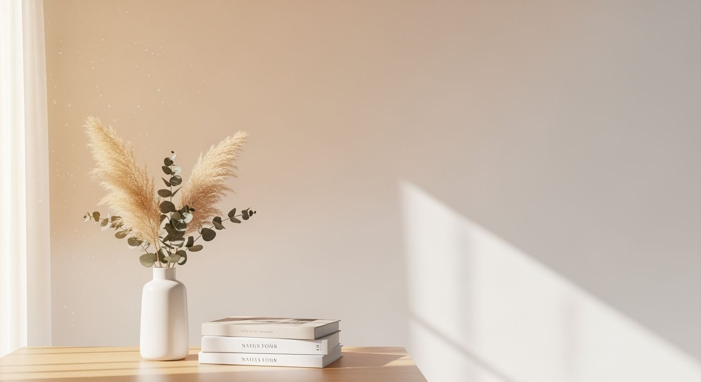 Vase of pampas grass sitting on 6