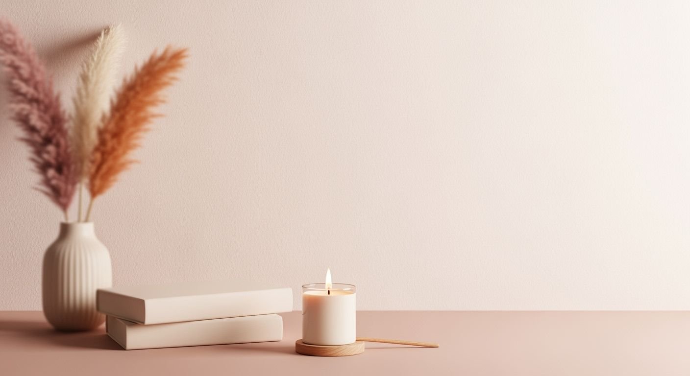 White candle sitting on top of 6