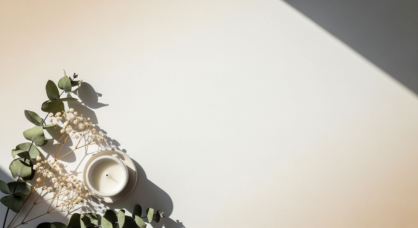 White candle sitting on top of