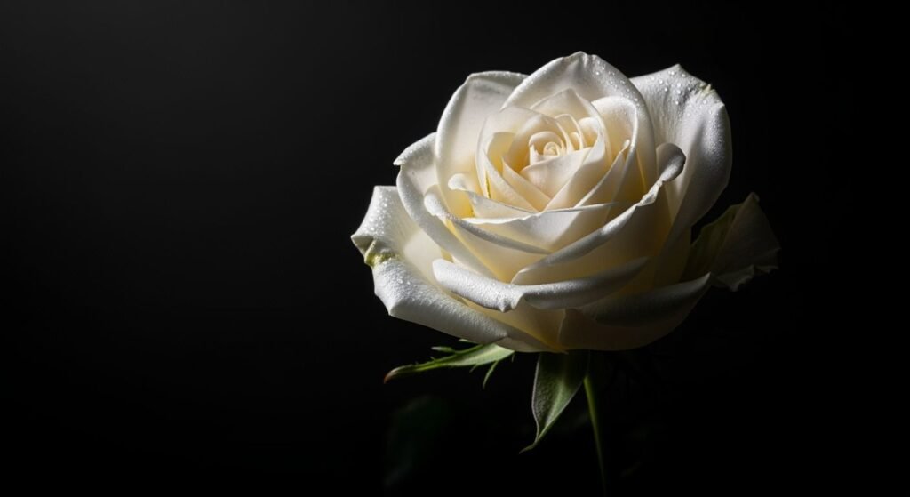 White rose black background image 2