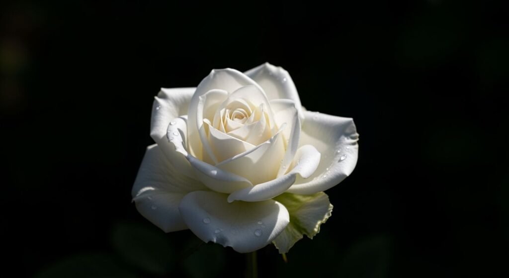 White rose black background image 3