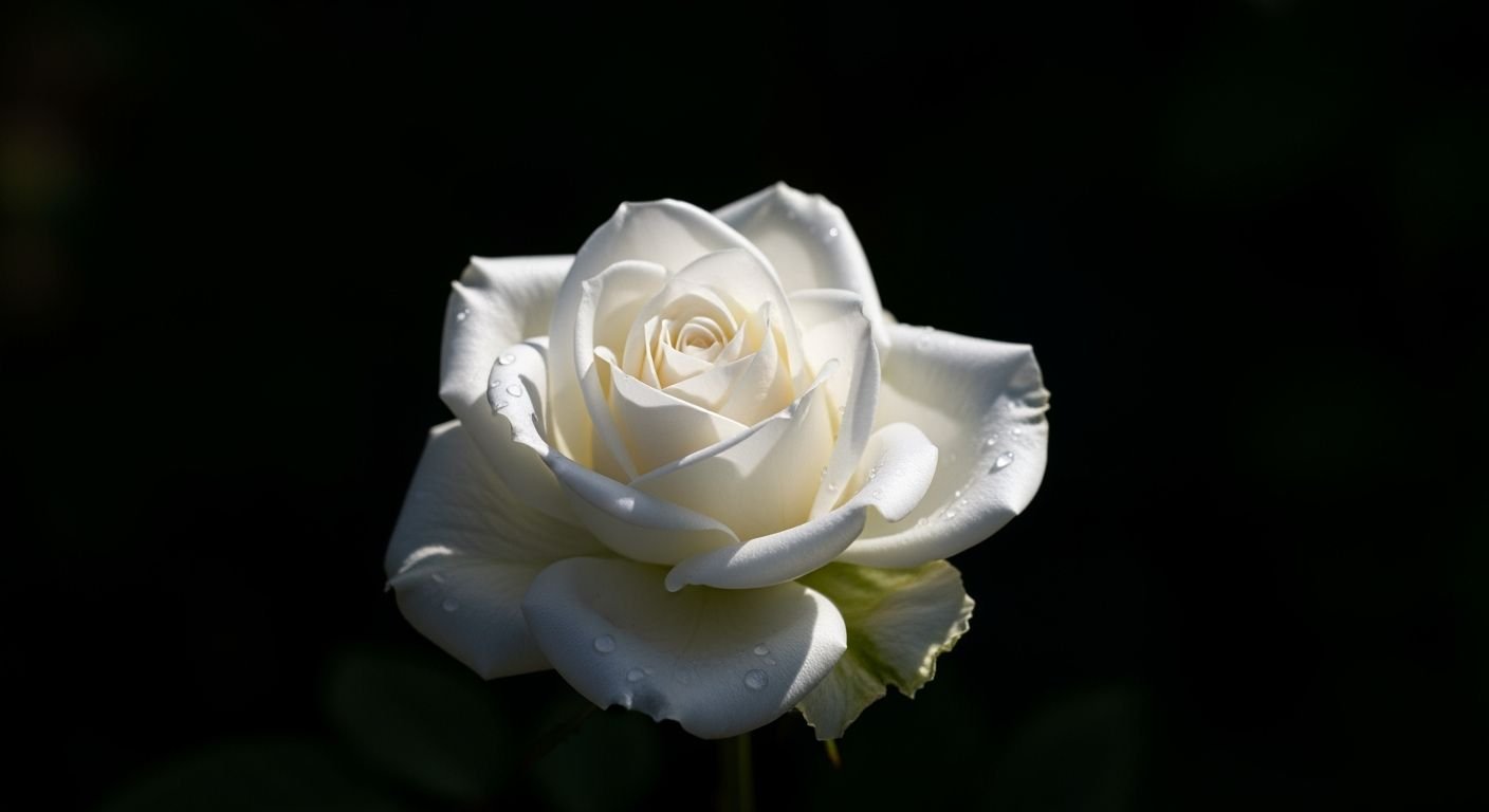 White rose black background image 3