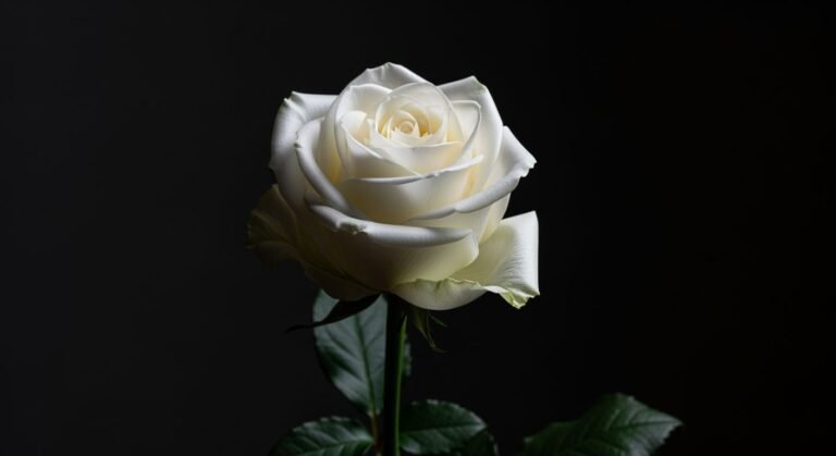 White rose black background image 4