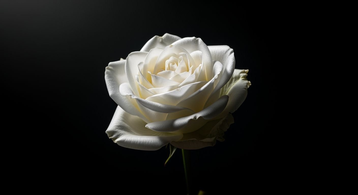 White rose black background image