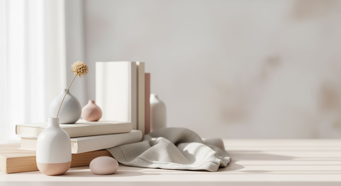 White table topped with books and