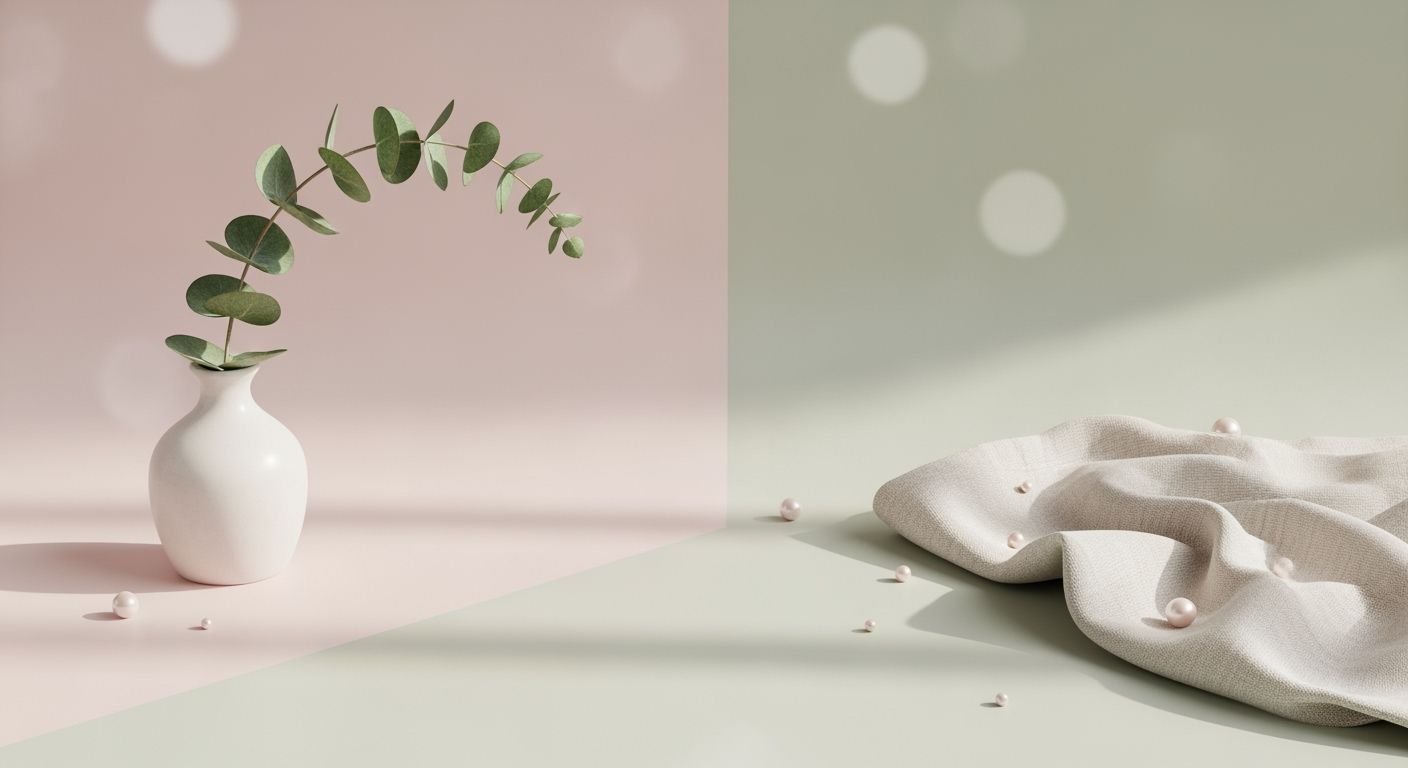 White vase with a plant in 3