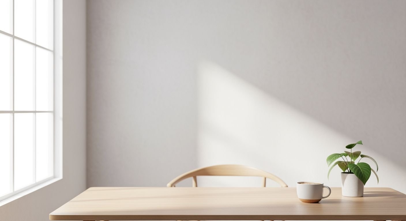 Wooden table with a cup of 3