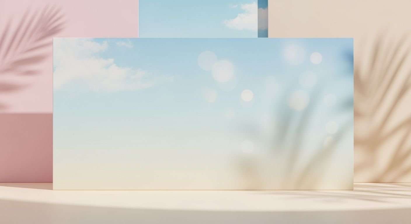 Blank greeting card sitting on top of a table Background Image