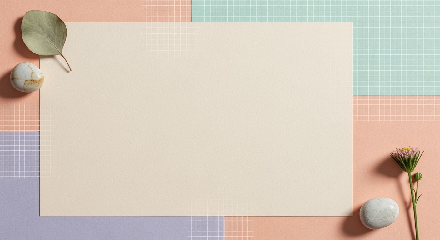 Blank paper with a flower and two eggs on a colorful background Background Image