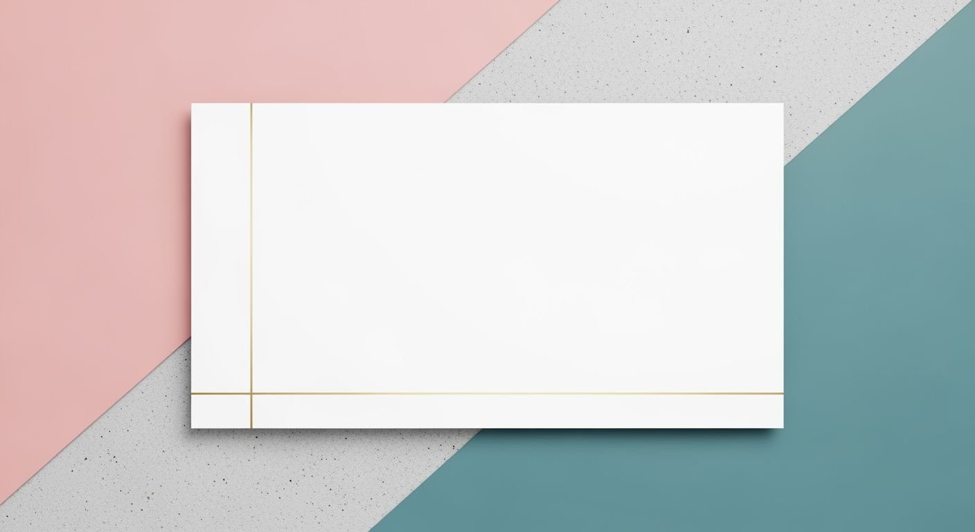 Blank white card on a pink and blue background Background Image