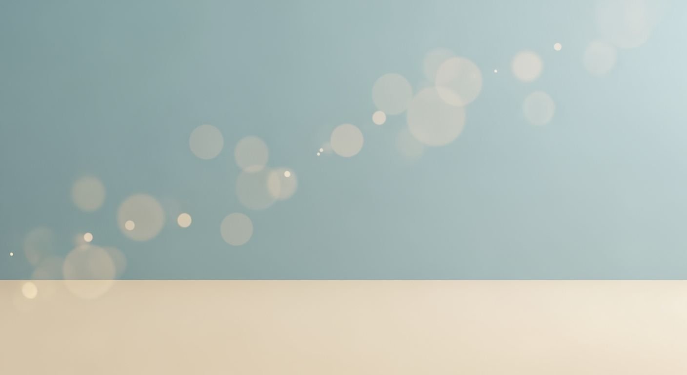 Blue and beige background with bokeh lights Background Image