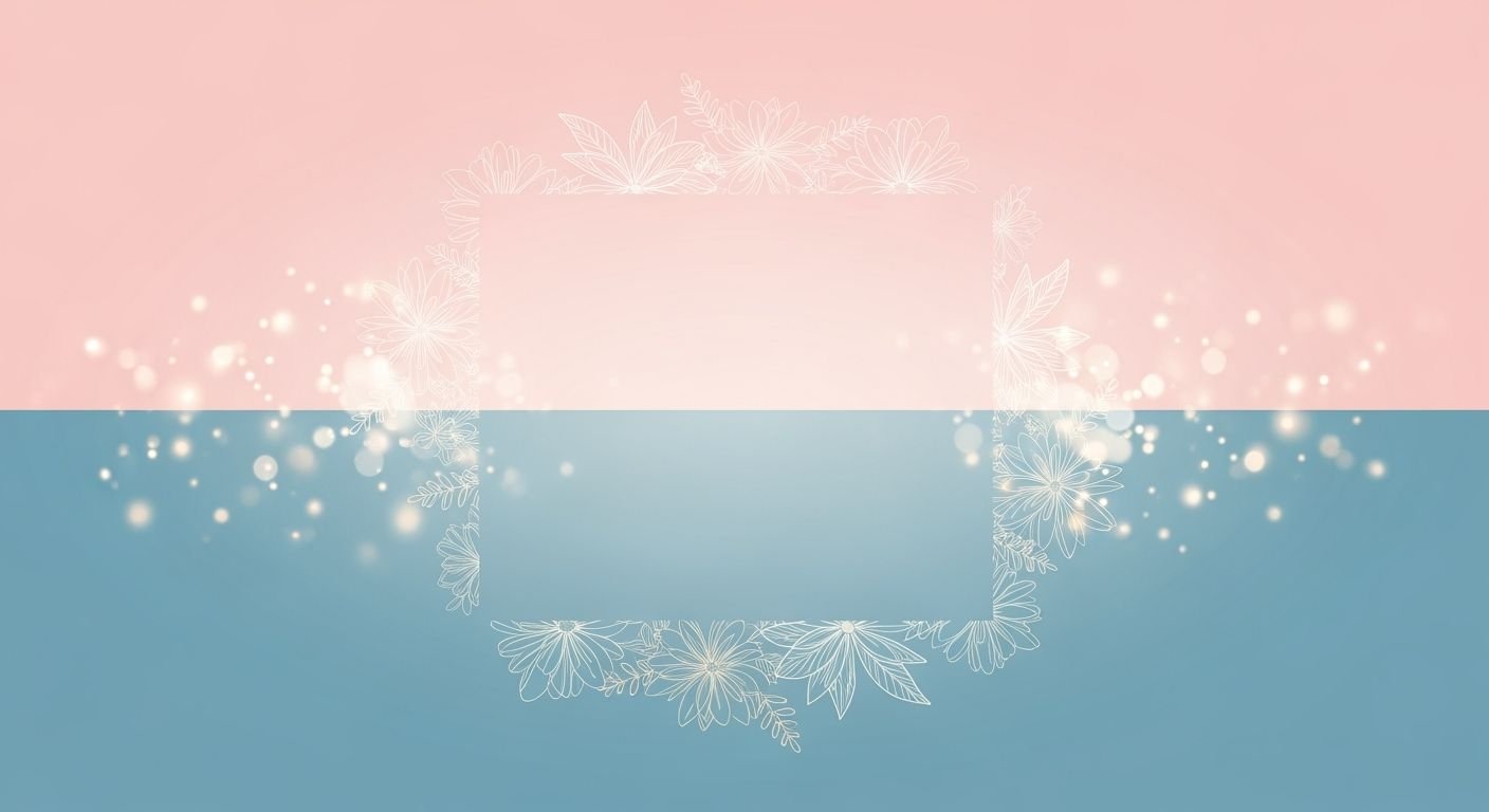 Blue and pink background with a white frame Background Image