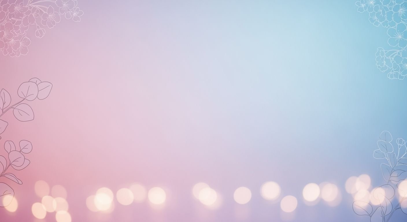 Blue and pink background with flowers and lights Background Image