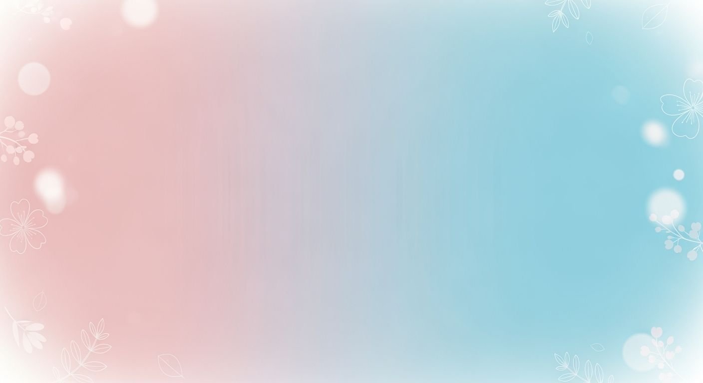 Blue and pink background with flowers and leaves Background Image