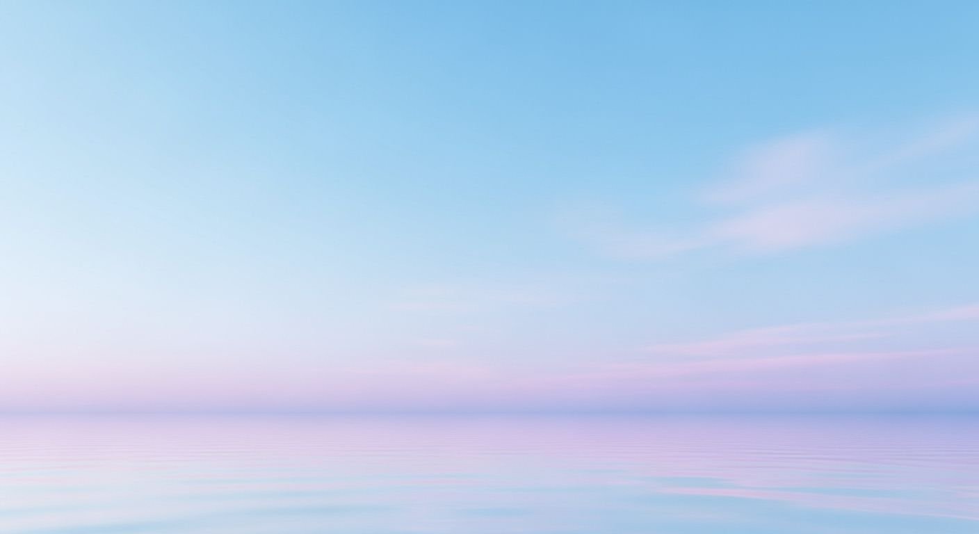 Blue and pink sky over a body of water Background Image