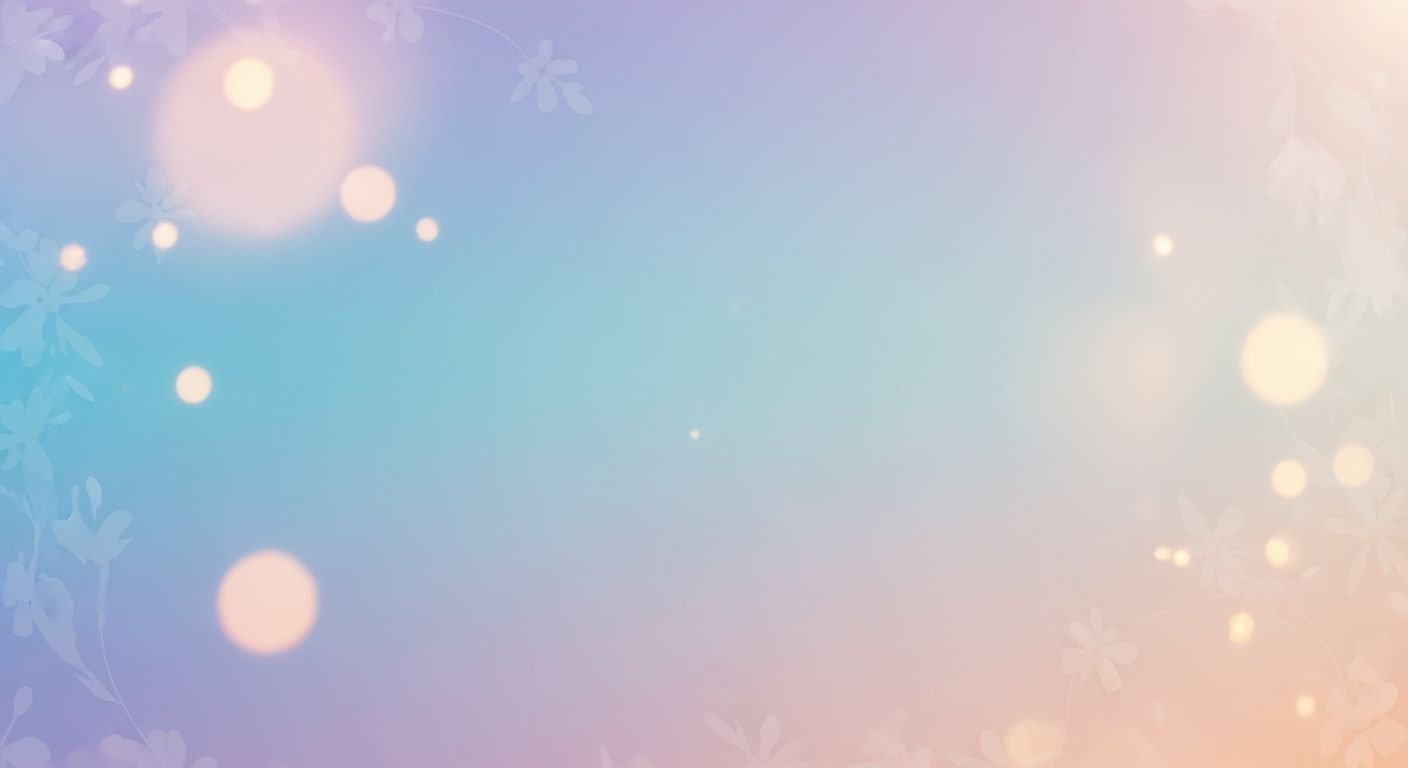 Blue and purple background with flowers and bokeh Background Image